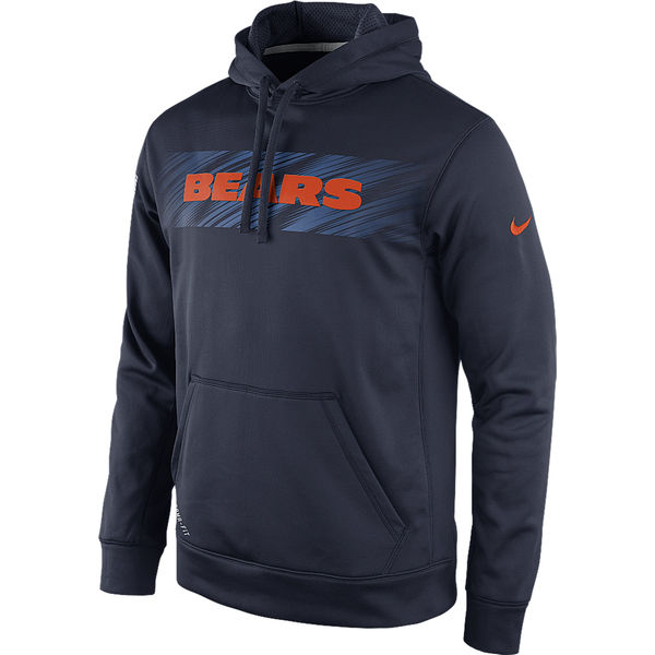 Men Chicago Bears Nike KO Speed Wordmark Performance Hoodie Navy Blue